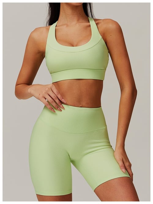 BREEHER U Neck Cross Straps Quick Drying Sports Bras