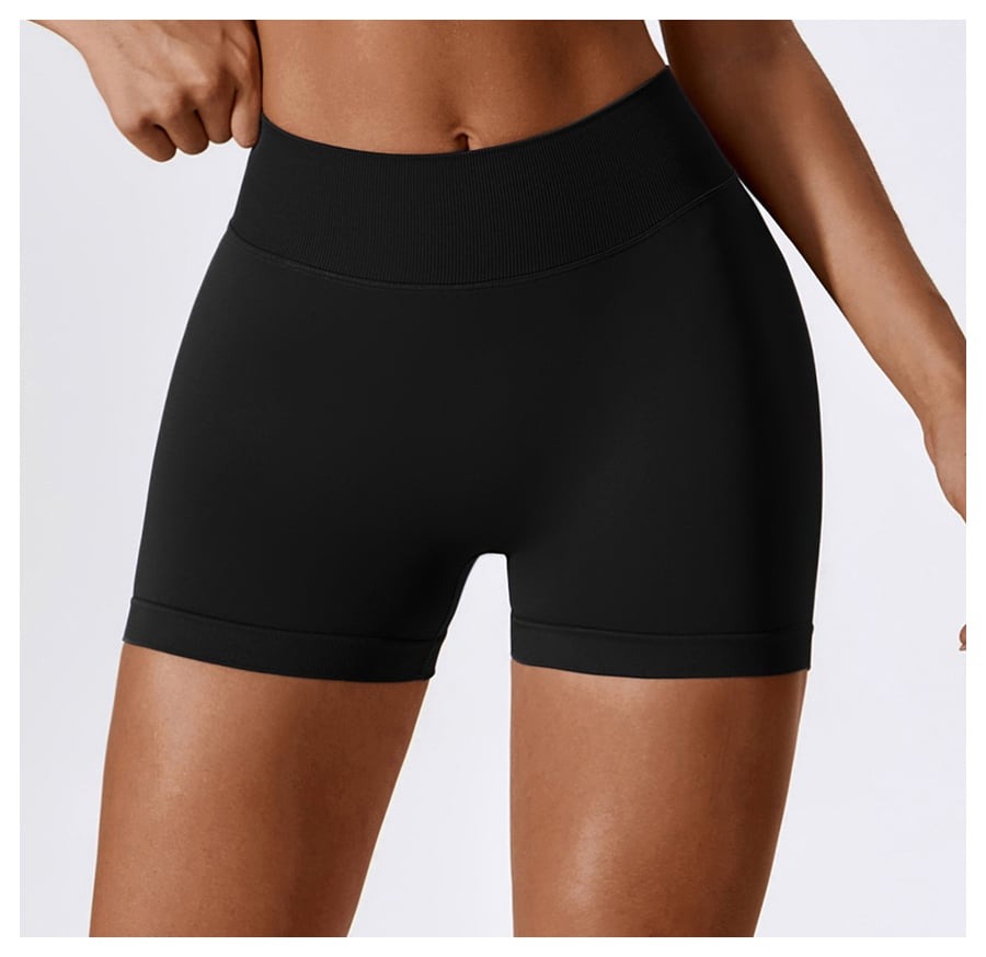 BREEHER V Waist Ruched Hip Lifting Quick Drying Shorts