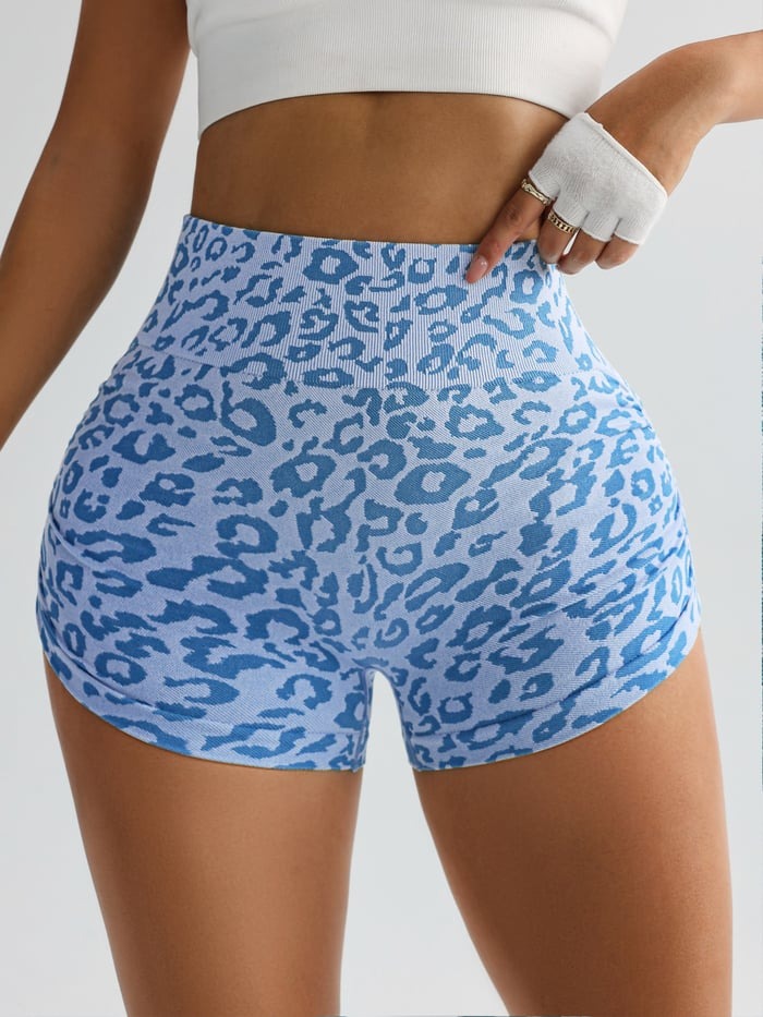 Female Leopard Print Seamless Booty Shorts