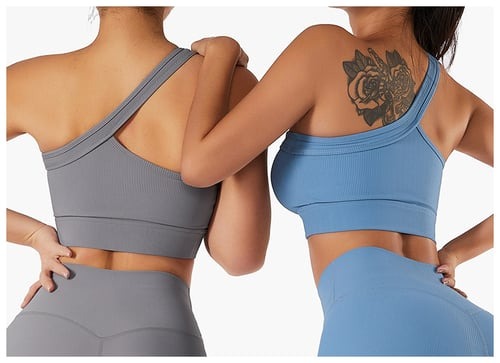 BREEHER One Shoulder Vest Highly Elastic Sports Bras