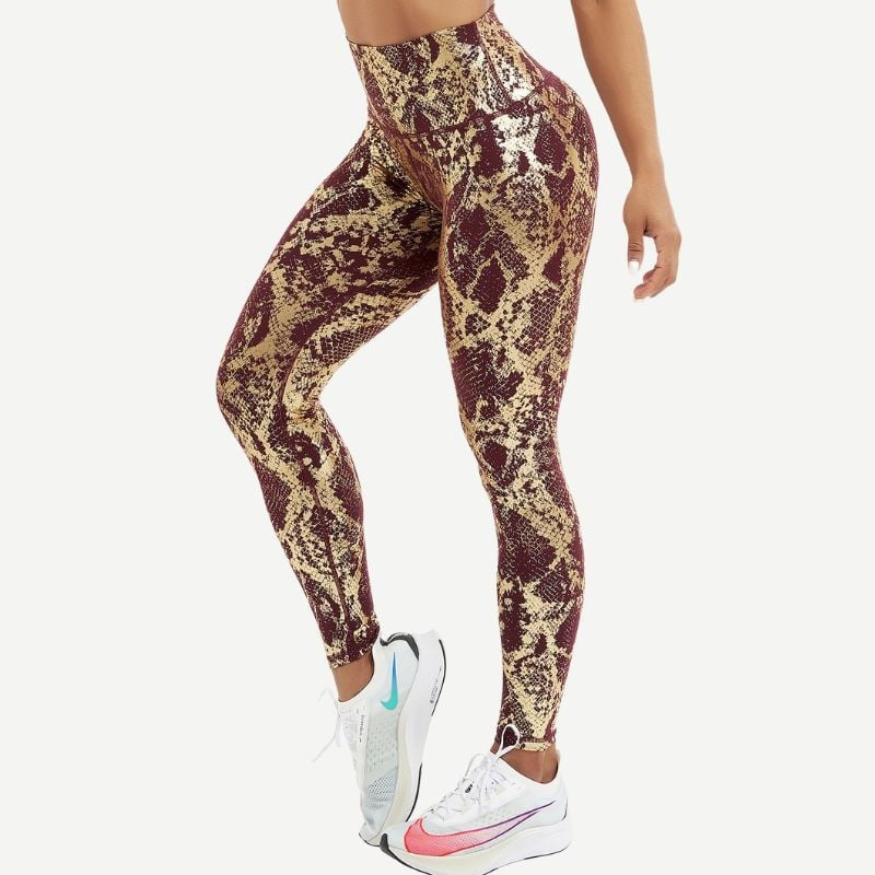 BREEHER Snake Pattern Printed Butt Lifting Leggings