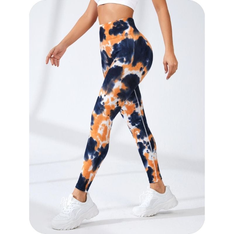 BREEHER Tie Dye High Waist Quick Drying Hip Lifting Leggings