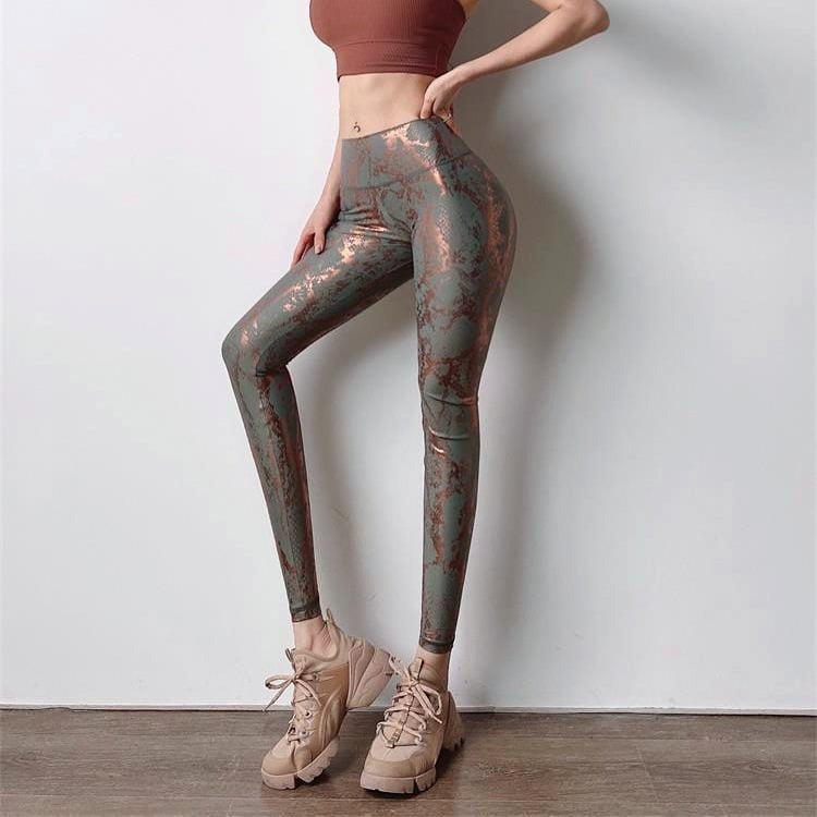 BREEHER Snake Pattern Printed Butt Lifting Leggings