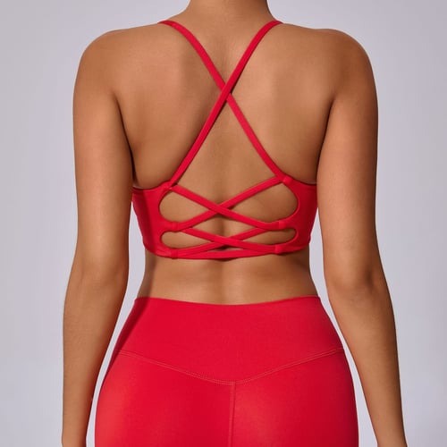 BREEHER Cross Straps Quick Drying Sports Bras