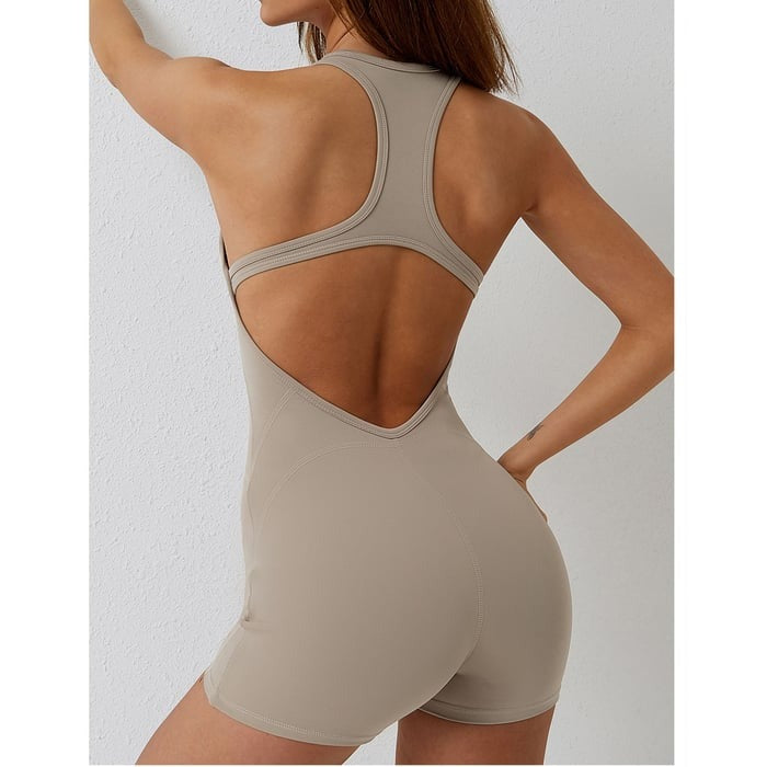 BREEHER U Neck Backless Highly Elastic Jumpsuit