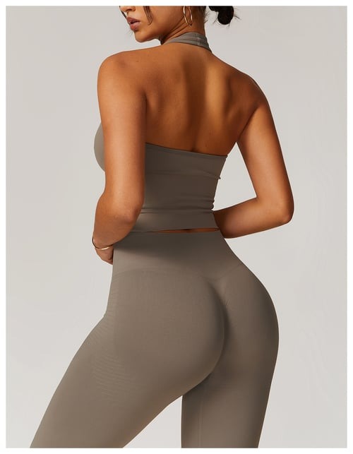 BREEHER Halter Neck Backless Quick Drying Sports Bras