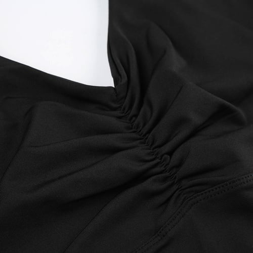 Pleated V-neck Cross-strap Yoga Jumpsuit Romper