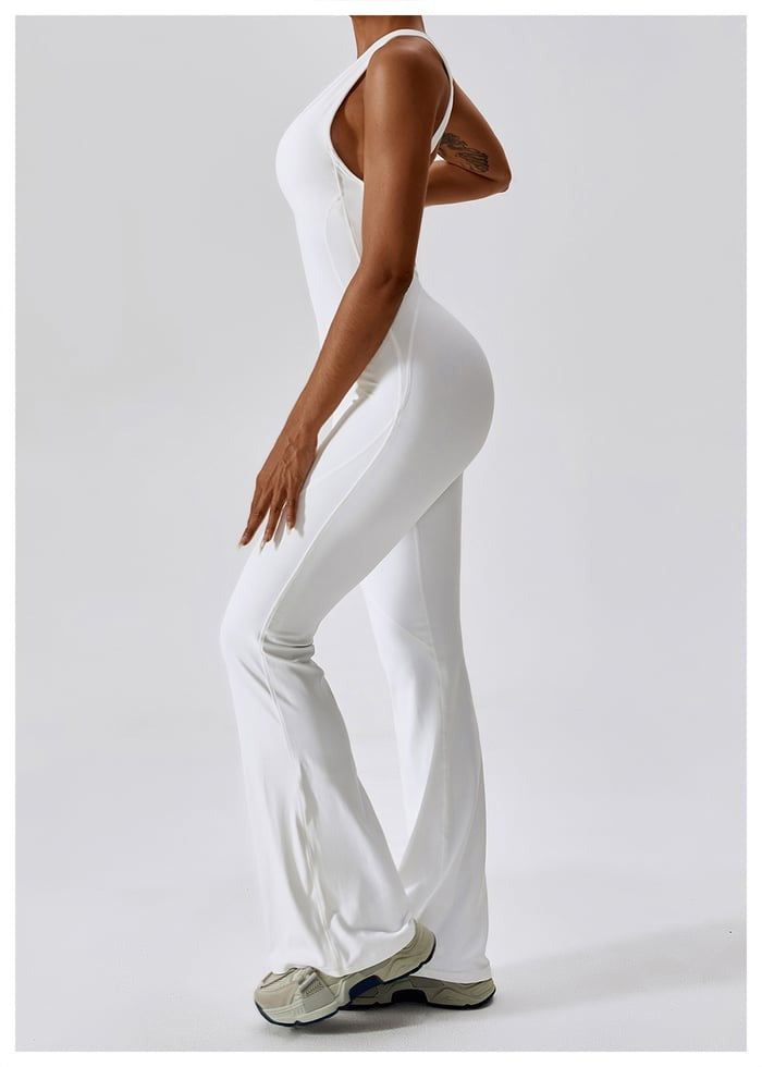 BREEHER Backless Flared Pants Quack Drying Highly Elastic Jumpsuits
