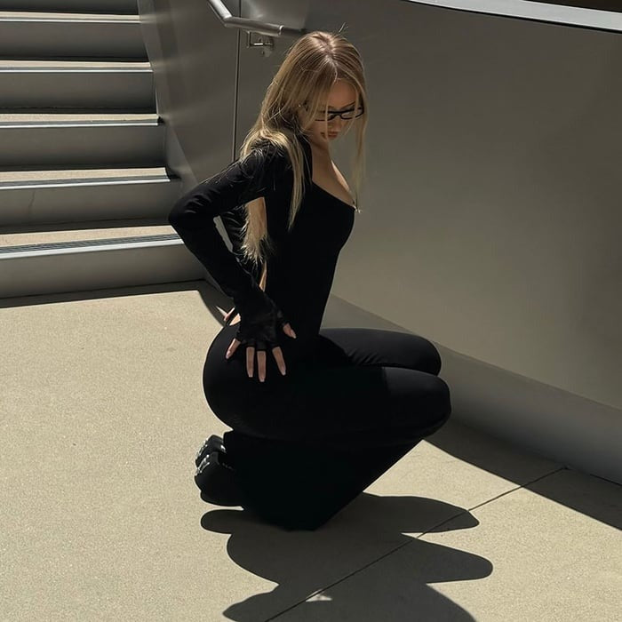 Sexy Solid Color Square Neck Backless Flared Jumpsuit