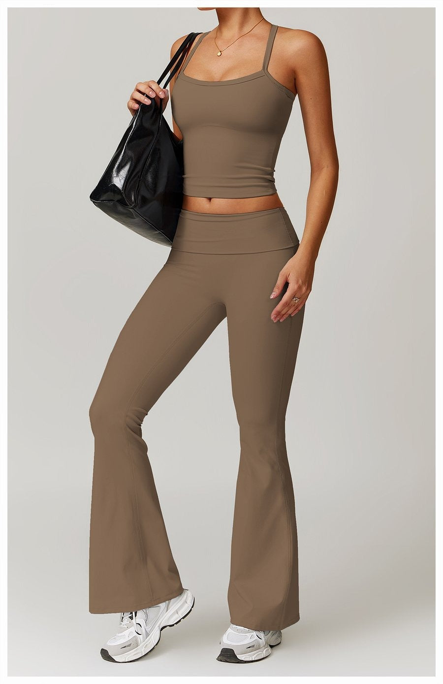 BREEHER Folded Waist Seamless Quick Drying Hip Lifting Leggings