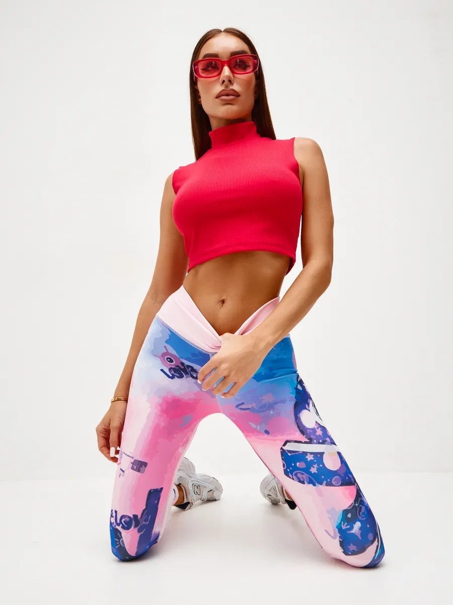 BREEHER High Waisted Printed Butt Lifting Fitness Leggings