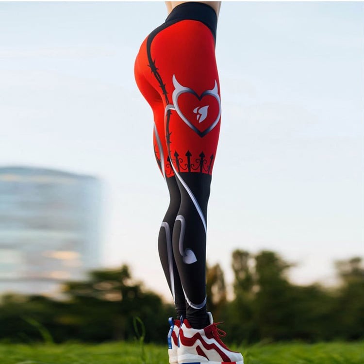 BREEHER High Elastic Print Hip Lift Leggings