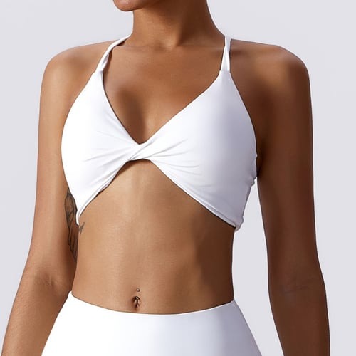BREEHER Twisted Knotted Backless Seamless Sports Bras