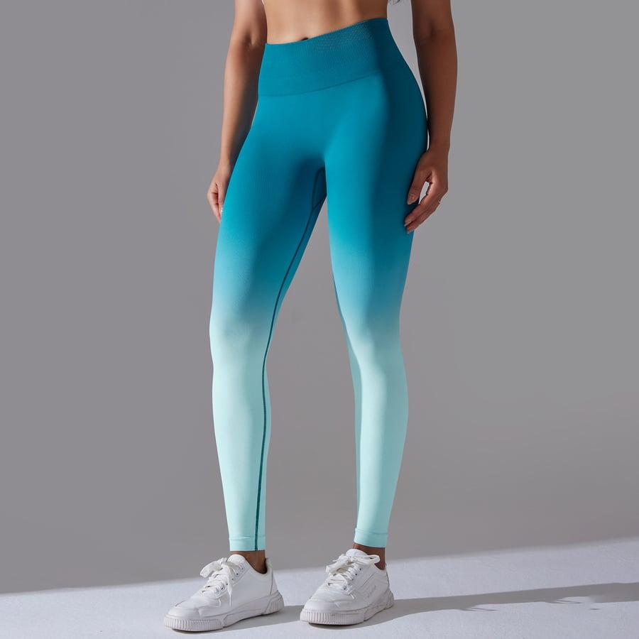 BREEHER Gradient Color Quick Drying Hip Lifting Leggings