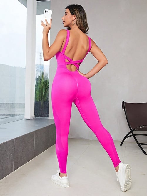Sexy Cross Backless Hip-lifting Yoga Jumpsuit