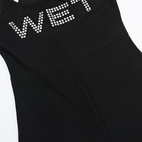 Sexy Letter Rhinestone Flared Jumpsuit