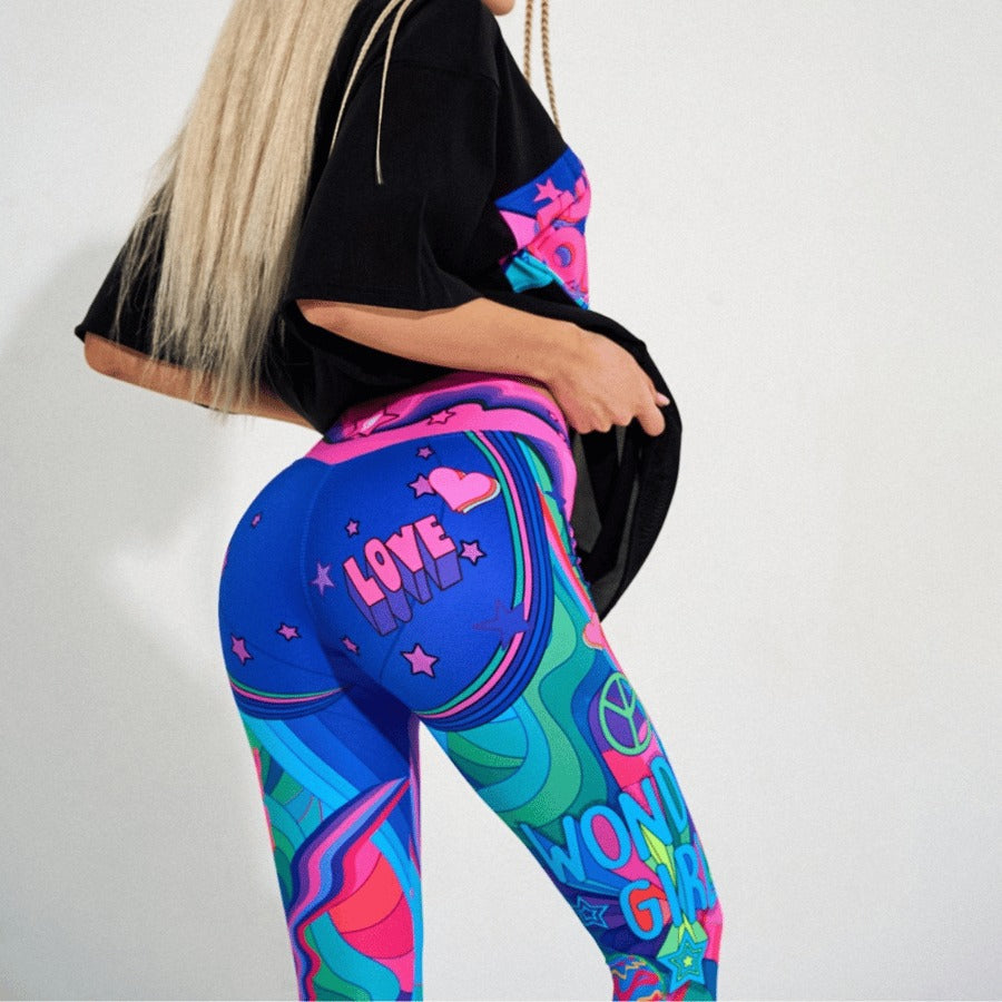 BREEHER High Waisted Printed Butt Lifting Fitness Leggings