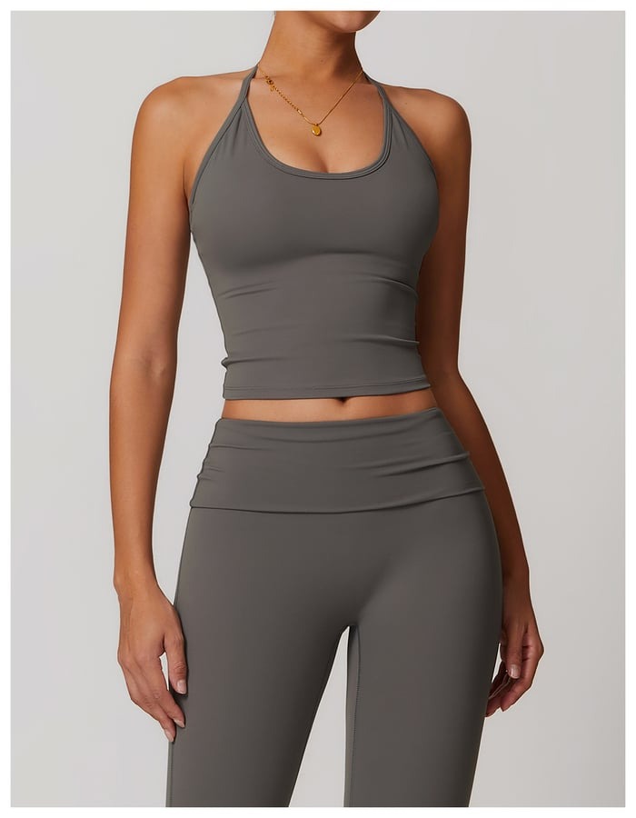 BREEHER Halter Neck Straps Seamless Sports Bras