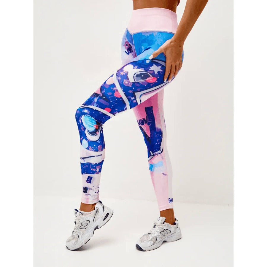 BREEHER High Waisted Printed Butt Lifting Fitness Leggings