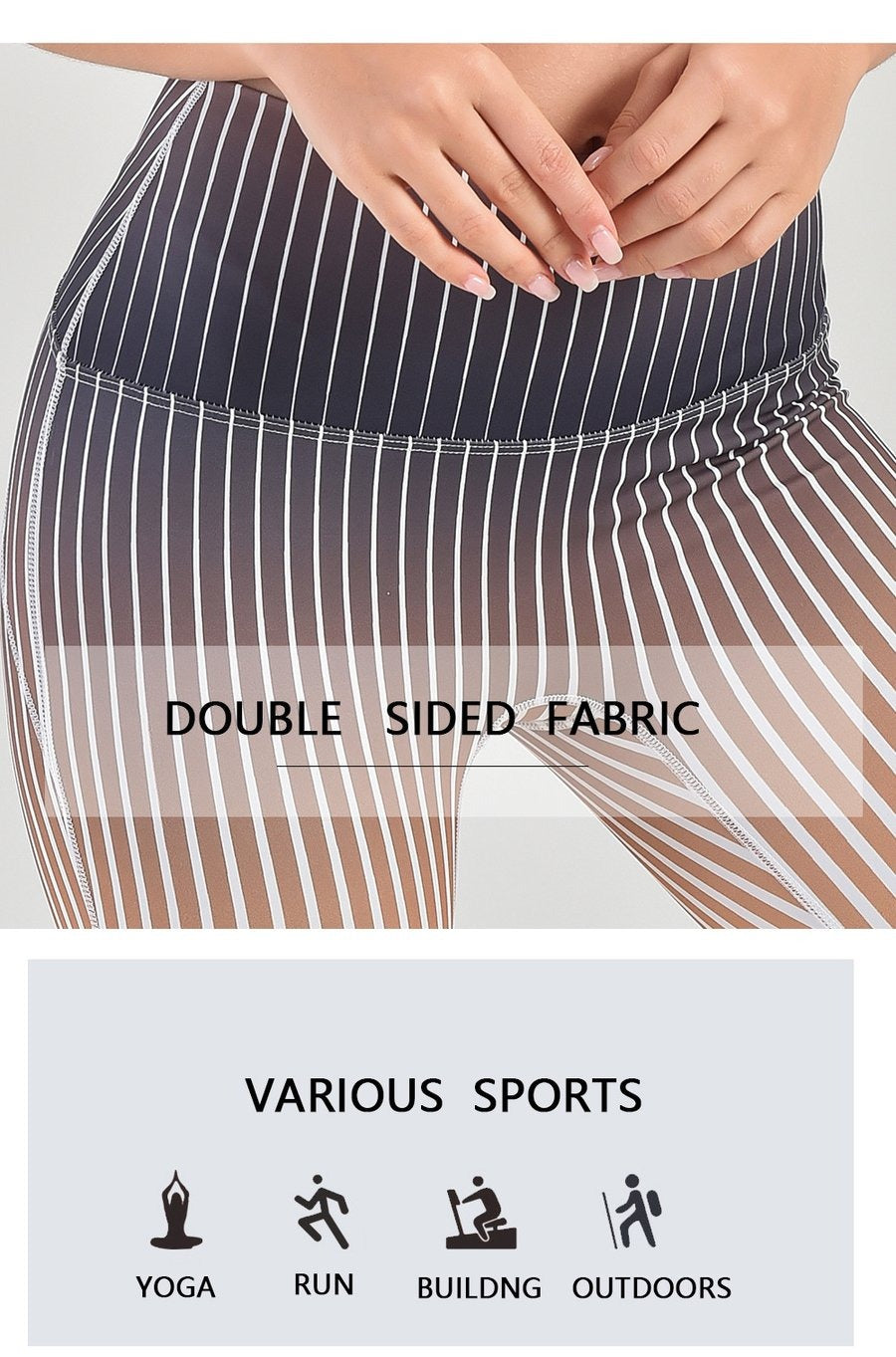 Striped Gradient Flared High Waist Yoga Leggings