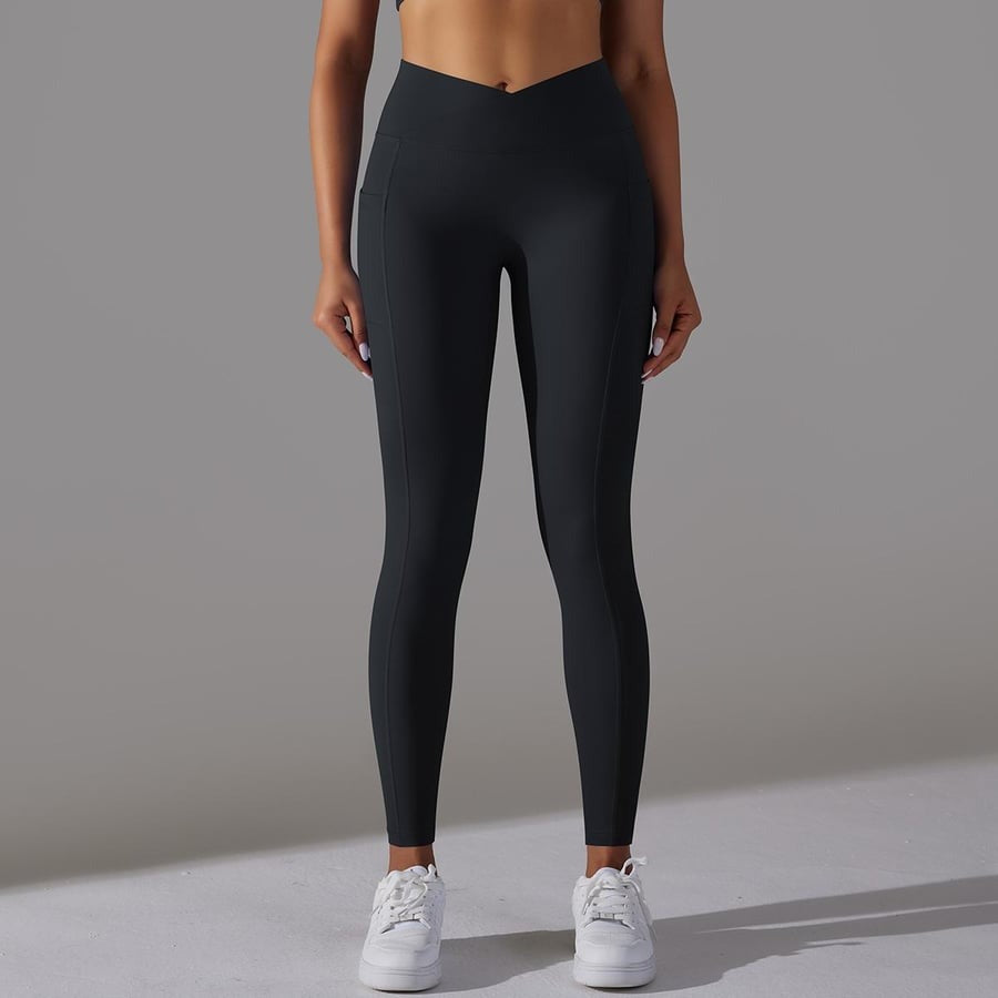 BREEHER Cross Waist Pocket V Waist Leggings