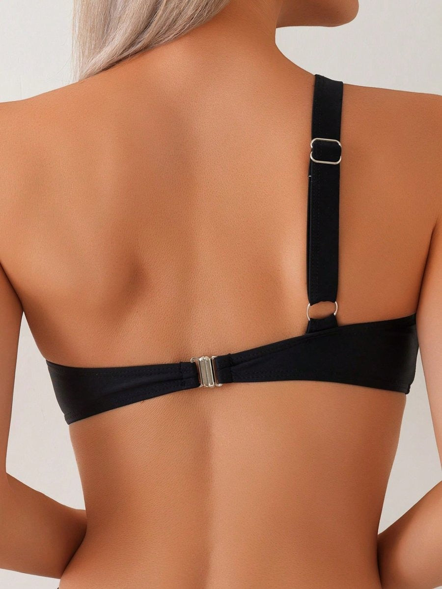 Sexy Metal Decorations Bikini Swimsuit