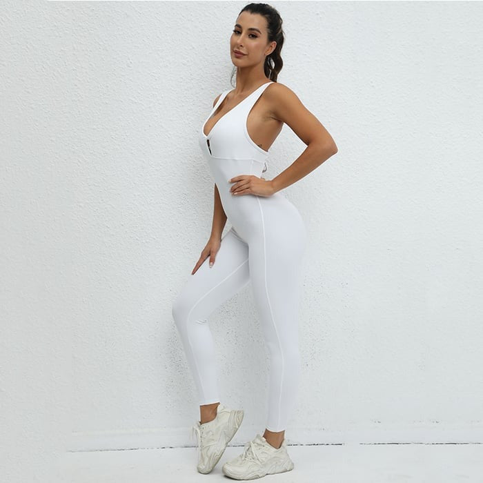 BREEHER Women Backless Sports Yoga Quick-drying Fitness Jumpsuit