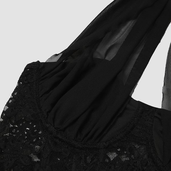 Sexy Lace Splice Halter Neck Tops