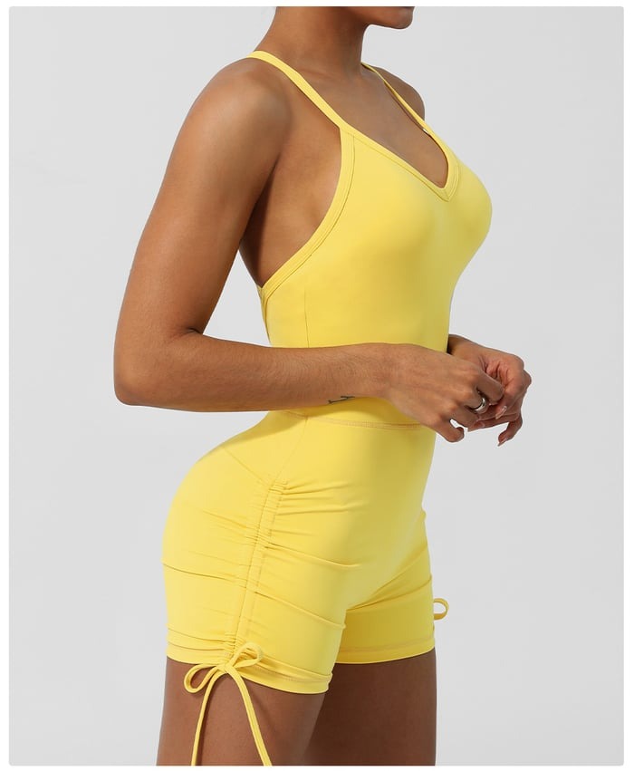 Cross-Back Seamless Sports Peach Hip One-piece Yoga Jumpsuit