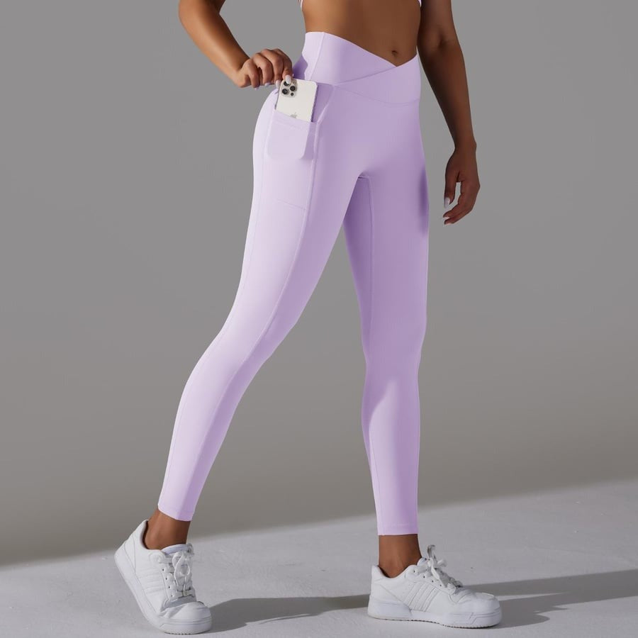 BREEHER Cross Waist Pocket V Waist Leggings