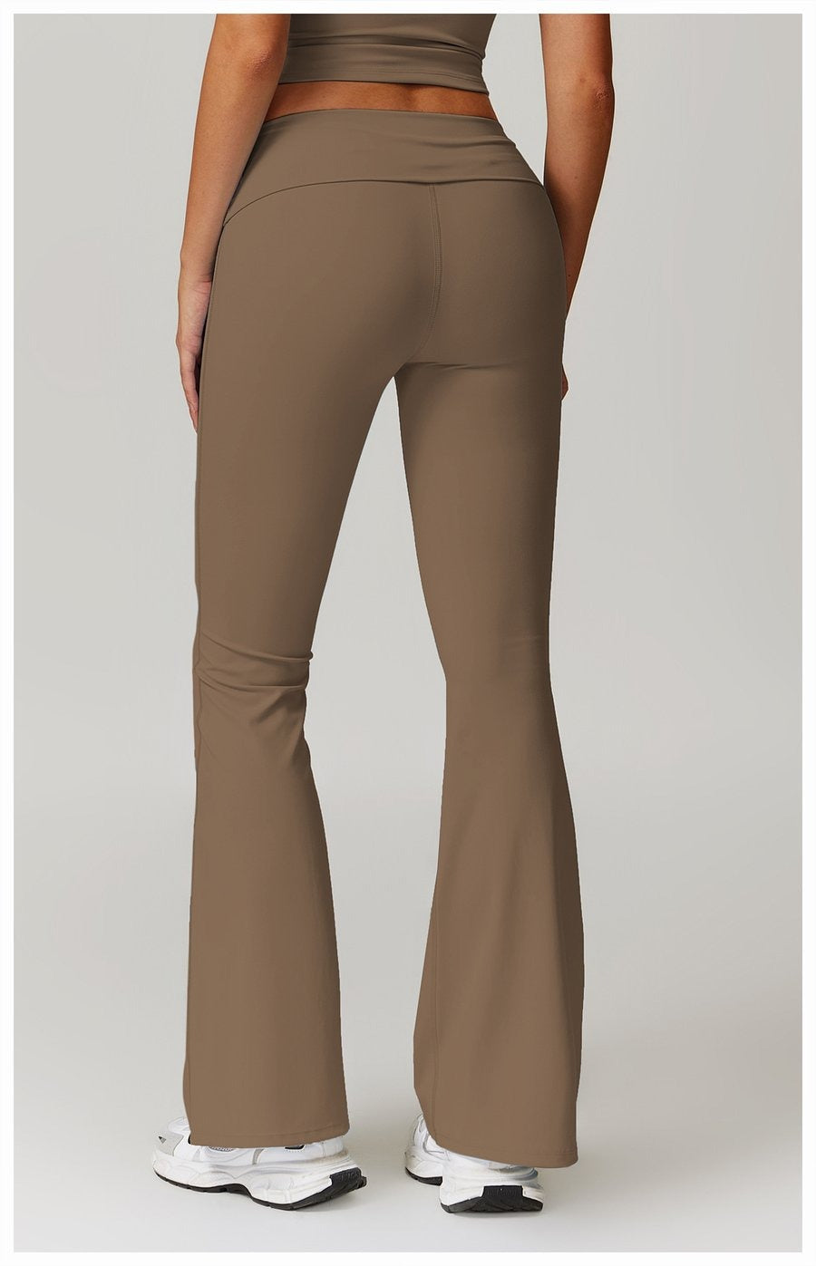 BREEHER Folded Waist Seamless Quick Drying Hip Lifting Leggings