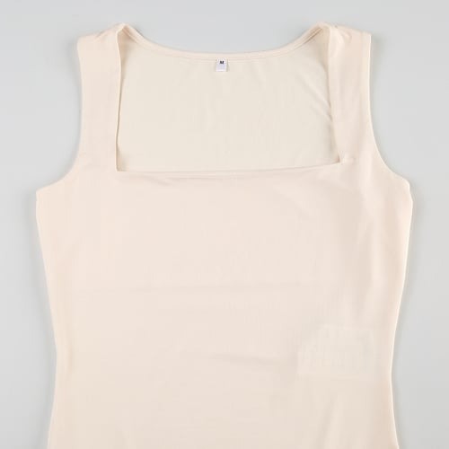 Solid Color Square Neck Sleeveless Jumpsuit