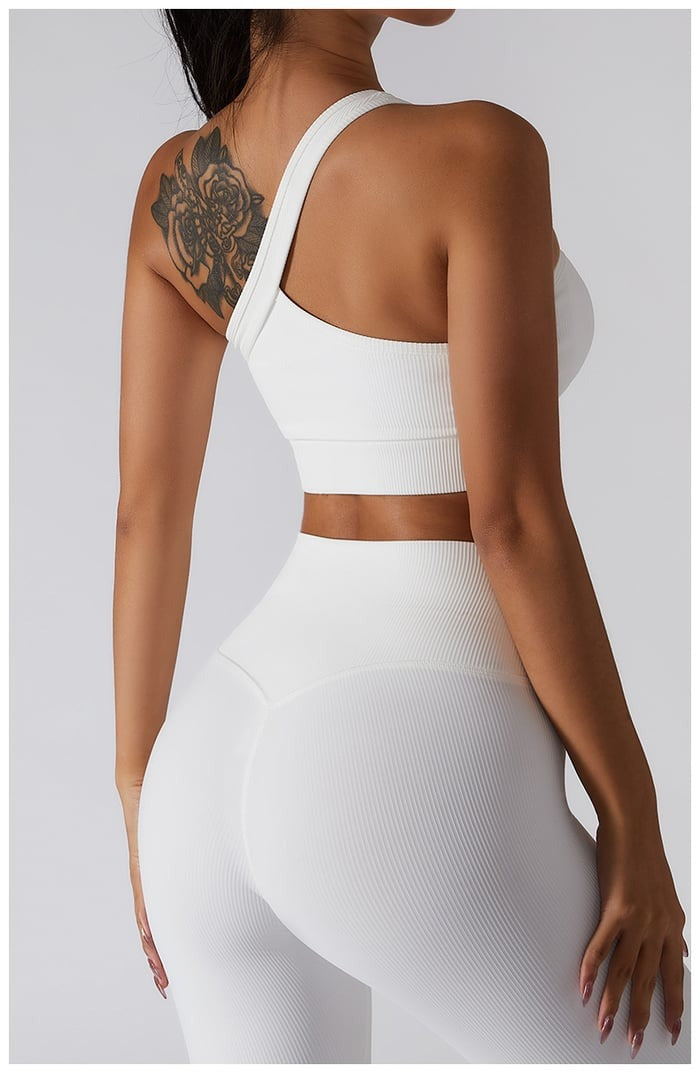 BREEHER One Shoulder Vest Highly Elastic Sports Bras