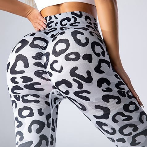 Gradient Leopard Printed Hip-Lifting Yoga Leggings