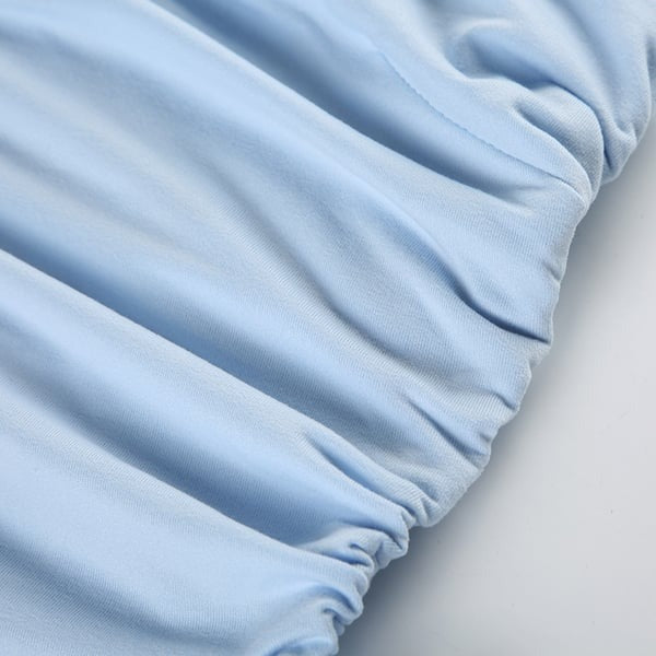 Sexy Pleated Tie One Shoulder Oblique Collar Top