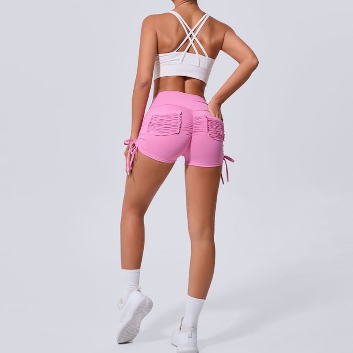 BREEHER Ruched Pocket Highly Elastic Shorts