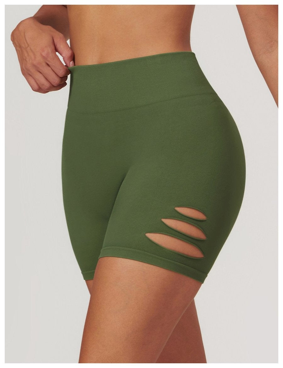 BREEHER Ripped Shape High Waist Hip Lifting Shorts