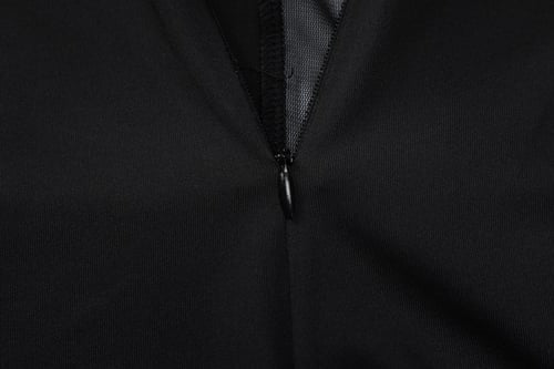 Sexy Mesh See-through Stitching Long-sleeved Zipper Hip Lifting Jumpsuit
