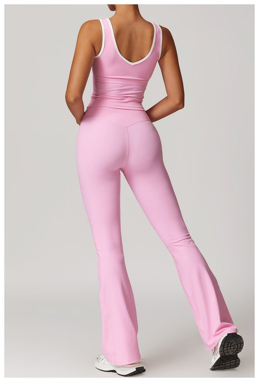 BREEHER Color Clash Vest Hip Lifting Leggings Two Piece Set Sports Suits