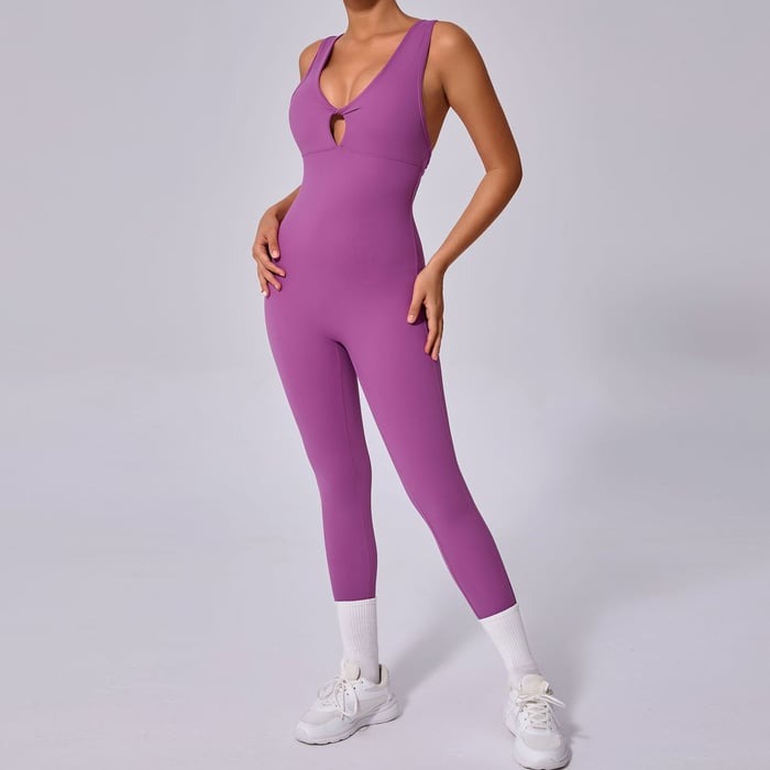 BREEHER Women Backless Sports Yoga Quick-drying Fitness Jumpsuit