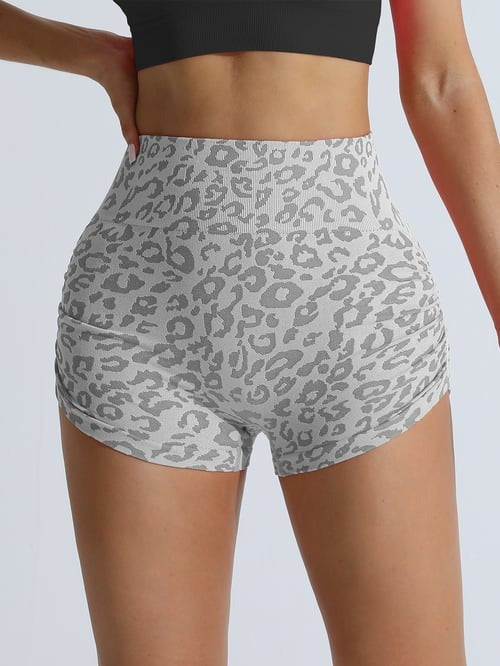 Female Leopard Print Seamless Booty Shorts