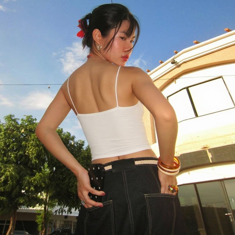 Sexy Pleated Camisole Cropped Top