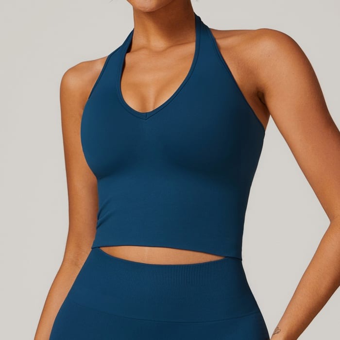 BREEHER Halter Neck Backless Quick Drying Sports Bras