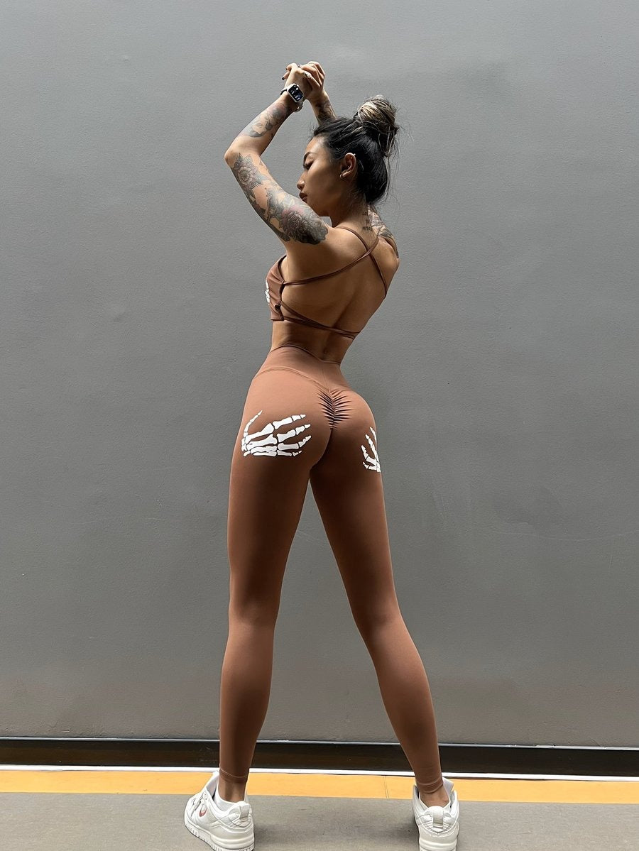 BREEHER Sexy Peach High Waist Tight Hip Lift Yoga Leggings