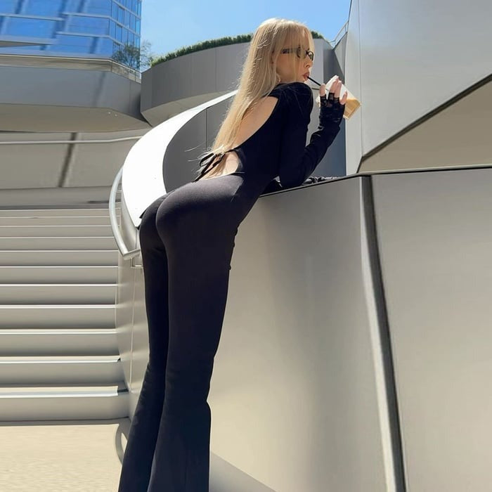 Sexy Solid Color Square Neck Backless Flared Jumpsuit