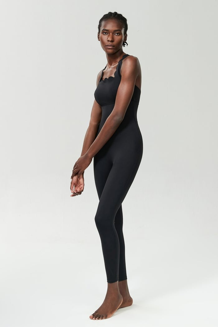 BREEHER Women Seamless Wave Design Jumpsuit