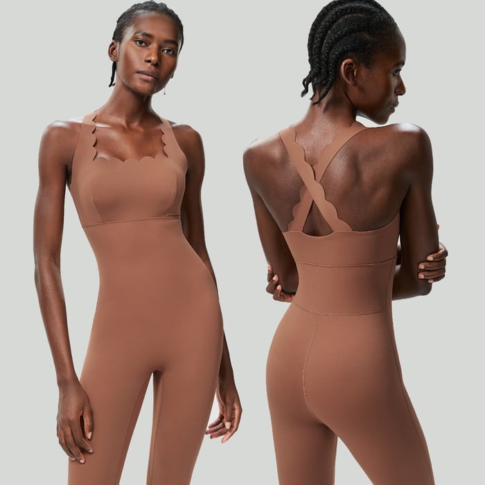 BREEHER Women Seamless Wave Design Jumpsuit