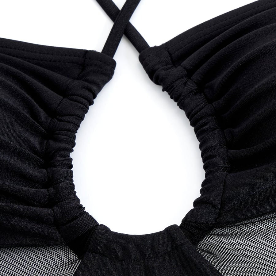 Sexy Mesh Splice One Piece Swimsuit