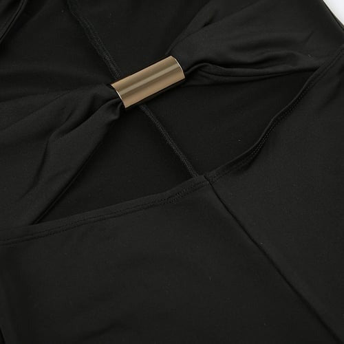 Sexy Hollow Metal Stitching Halter Neck Jumpsuit Romper