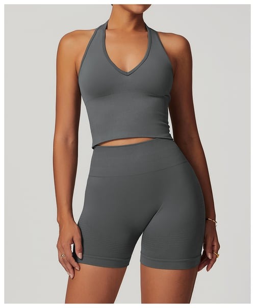 BREEHER Halter Neck Backless Quick Drying Sports Bras